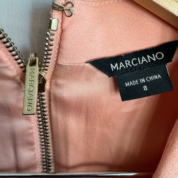 Marciano Guess Eliana Shift Button Salmon Pink Sleeveless Suit Dress - Picture 4 of 9